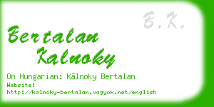 bertalan kalnoky business card