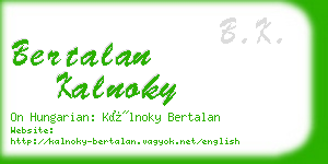 bertalan kalnoky business card